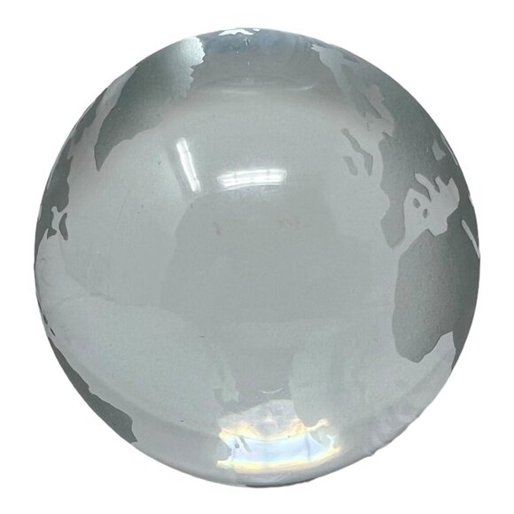 MO Society Cert Accountants St Louis Glass Globe Paperweight World Map Design - Picture 2 of 8
